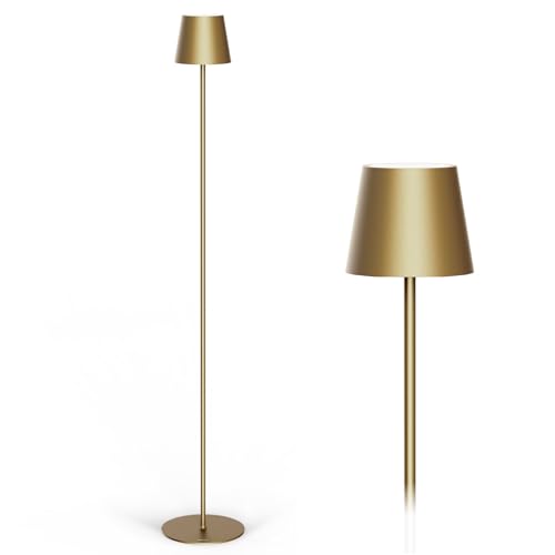 Classica 3 Floor - Kabellose Stehlampe - Wiederaufladbare Stehlampe mit 3 Höhen - Einstellbares LED-Licht (Dimmer) durch Berührung - Lange Lebensdauer - Innen- und Außenbereich - Dunkles Gold