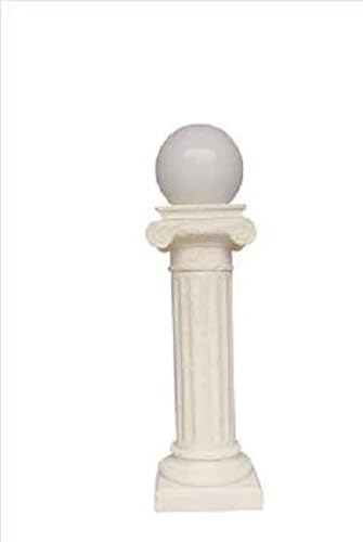 Kunibert Säulenlampe Stehlampe Lampe mit Glaskugel auf Säule Höhe126cm Farbe: weiß