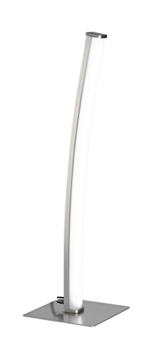 WOFI Tischleuchte, 1-flammig Serie Napa Farbe 1 x LED / 7 W 3, 3-3, 3 Volt, 13 x 46 x 13 cm, 3000 k, 520 lm, Energieeffizenzklasse A+ Kunststoffabdeckung mit Schalter, nickel matt / weiß