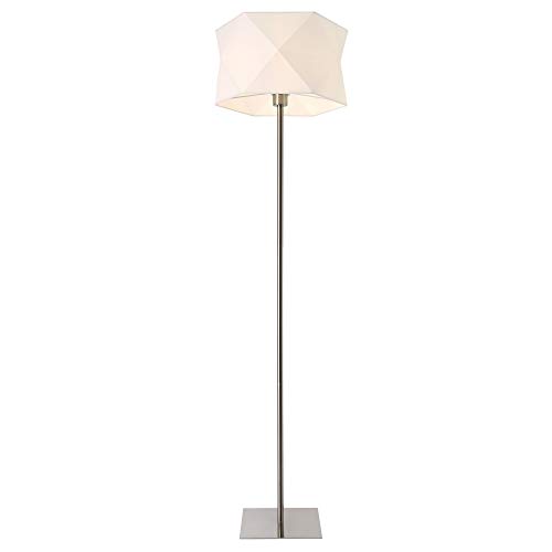lux.pro Stehleuchte 'Narwa' 152cm 1x E27 60W Stehlampe Standleuchte Design Stand Lampe Metall Chrom/Weiß