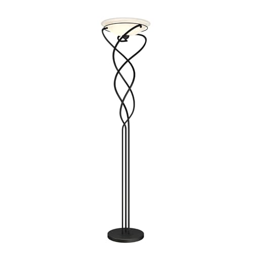 Lindby Stehlampe 'Lilou' (Retro, Vintage, Antik) in Braun aus Metall u.a. für Wohnzimmer & Esszimmer (1 flammig, E27) - Deckenfluter, Stehleuchte, Floor Lamp, Standleuchte, Wohnzimmerlampe