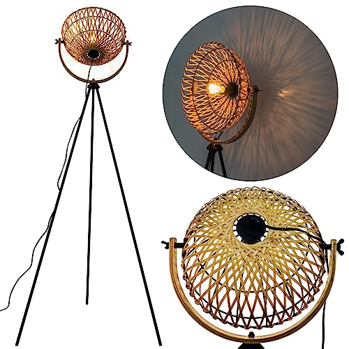 Osasy Bambus Rattan-Stehlampe Holz Handgeflochtene Stehlampe aus Bambus Weben Landhaus lampenschirm rattan Heimdekoration