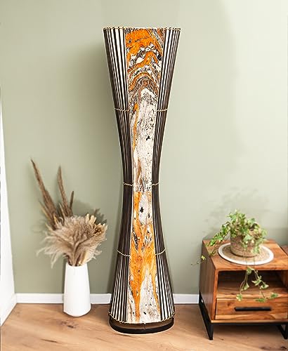 Mienloco Asiatische Stehleuchte 150cm Designer Stehlampe Naturlampe Leuchten Bali Deko (L8)