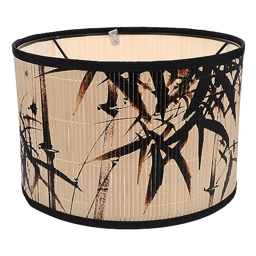 Holibanna Bambus-Lampenschirm Vintage-Rattan-Gewebter Kronleuchter-Lampenschirm Aufsteckbare Lichtabdeckung Für Decken-Pendellampe Stehlampe