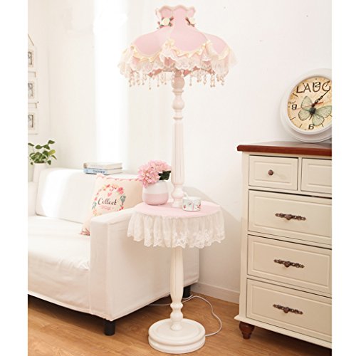Stehleuchte Continental warm rosa romantische Stehlampe Schlafzimmer Bett Prinzessin Mädchen Kinderzimmer Wohnzimmer High-footed Lampe A+
