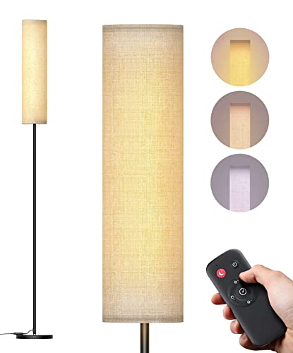 Homuserr Stehlampe, 12 W LED-Stehlampen für Wohnzimmer, Fernbedienung Stehlampe für Schlafzimmer Büro, Steh-Leselampe mit Timer, 4 Farbtemperaturmodi, dimmbare Lampen mit stufenlosem Dimmen