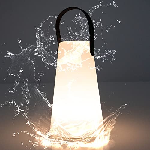 LED Outdoor Tisch-Lampe kabellos mit 1200 mAh Akku Leuchte USB aufladbar; wasserdichte Außen-Tischleuchte mit Aufhängung (LED-Lampe mit Aufhängung)
