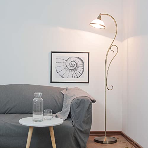 Licht-Erlebnisse Edle Stehleuchte im Jugendstil in bronze E27 Fassung Stehlampe für Wohnzimmer