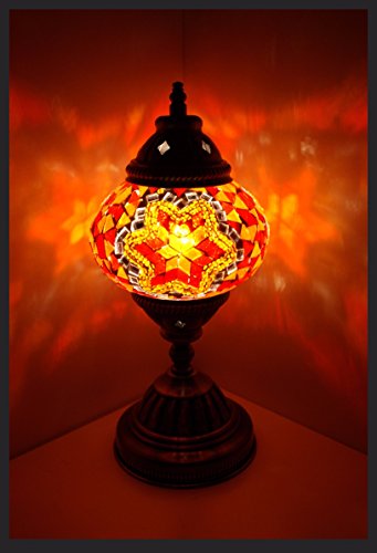 Mosaiklampe Mosaik - Tischlampe M Stehlampe orientalische lampe Orange - Stern Samarkand-Lights