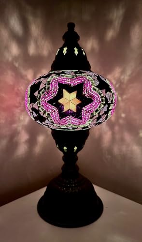 Mosaiklampe Mosaik - Tischlampe L Stehlampe orientalische türkische marokkanische lampe Lila Samarkand-Lights