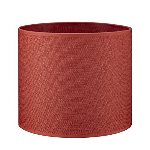 HSH zylinder Canvas, Geeignet Pendellampe Tischlampe Wandlampe Deckenlampen, besteht aus Baumwolle, E27 Fassung, Durchmesser 20cm Höhe 17cm, Farbe: Rot