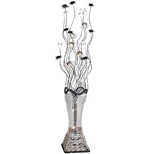 $stehlampe Moderne elegante Silber Aluminium Metall Vase Blumen Design Stehleuchte (ausgabe : Fernbedienungsschalter)