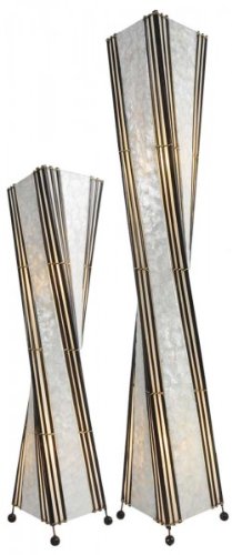 Deko-Leuchte KOMANG, hohe Stehlampe aus Natur-Material, gedrehte Form, Grösse:ca. 100 cm