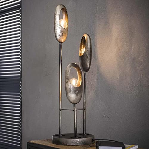 famlights in Silber 3-flammig industrielle Dekorativ HAILEY E27 Metall Esszimmer Wohnzimmer | 3-flammig