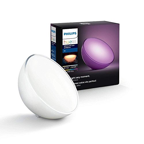 Philips Hue Go LED Leuchte, tragbares, kabelloses Licht, dimmbar, bis zu 16 Millionen Farben, stuerbar via App, kompatibel Amazon Alexa, EU Stecker (Echo, Echo Dot)
