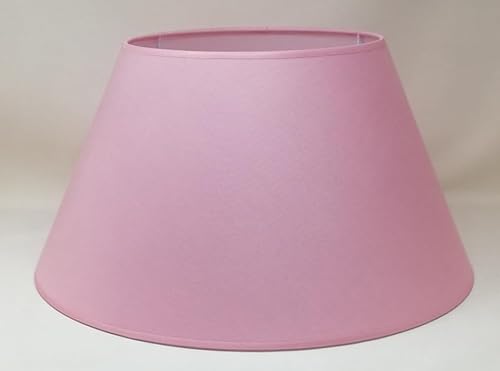 45 cm Lampenschirm, Baumwollstoff mit weißer PVC-Rückseite, handgefertigtes Produkt, für Tischlampe, Stehlampe (Rosa)