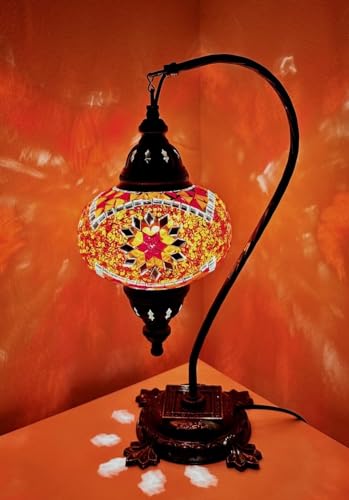 Samarkand - Lights Handgefertigte Mosaiklampe Orientalische Türkische Marokkanische Dekorative Mosaik Tischlampe Mosaik - Stehlampe L Orange Stern