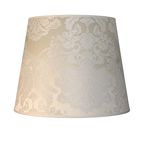 XL Lampenschirm Stoff in Ecru für Stehlampen Wohnzimmer H:30 cm E27 blendarm gemütlich konischer Leuchtenschirm WILLOW