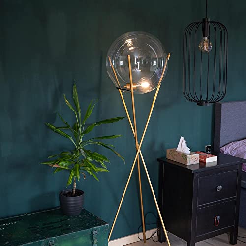 s.luce Sphere Glas 40cm Wohnzimmerlleuchte, Farbe Gold/Klar