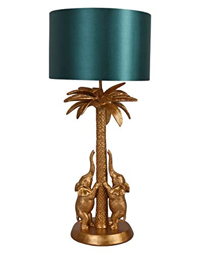 Tischlampe Jungle Gold Elephant Nachttischlampe (ohne Leuchtmittel) Elefant Leuchte Palme cw252 Palazzo Exklusiv