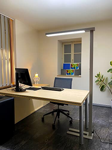 LiLaTec LED Büro Stehlampe Stehleuchte LINEAR Arbeitsplatz 50 Watt 5.600lm Neutralweiß | Ideale Arbeitsplatzausleuchtung 
