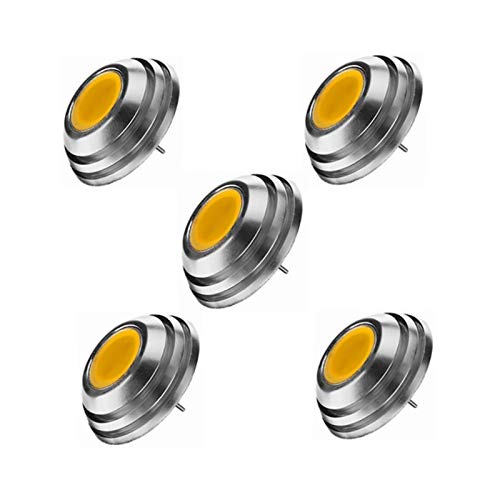 ILAXA LED-Birnen Glühbirnen G4 LED-Birnen, LED-Birnen in UFO-Form, G4-Bi-Pin-Sockel, 2 W COB-Chip, 20 W-Halogenlampen-Äquivale nt, DC 12 V, 5-Pakt (Color : Cool White) (Warmweiß)