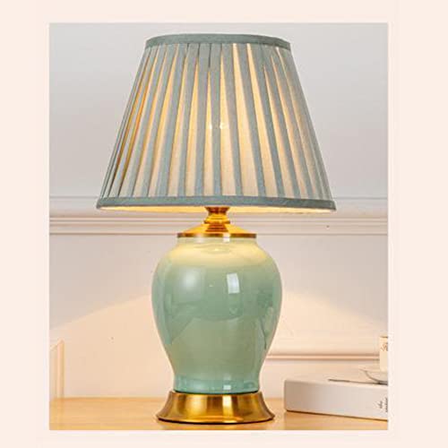 Chao Zan E27 Keramik Tischlampe Lampe Hotel Dekoration Tischlampe Nachtlicht Schlafzimmer Nachttisch Studie Leselampe (Glühbirne nicht enthalten) (Grün)