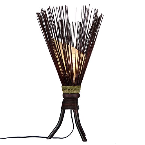 Simandra Stehleuchte Jungle 60x35cm • Bali Lampe aus Naturmaterialien • Stimmungslicht aus 100% traditioneller Handarbeit • asiatische Dekolampe • Stimmungsleuchte