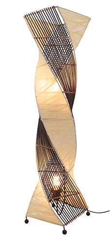 GURU SHOP Stehlampe/Stehleuchte, in Bali Handgemacht aus Naturmaterial, Modell Twister, Rattan, 99x23x23 cm, Stehleuchten aus Naturmaterialien
