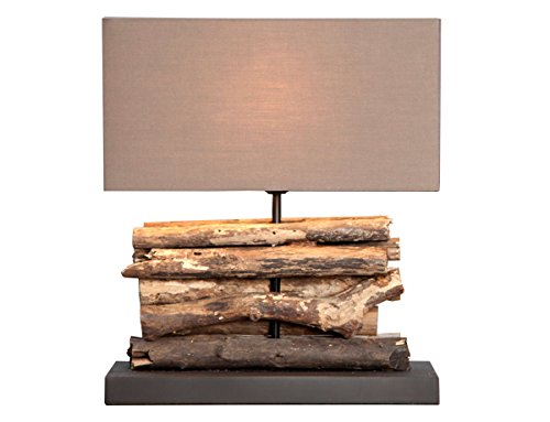 levandeo Lampe Tischlampe/Tischleuchte aus recyceltem Holz - Design Holzlampe Treibholz 35x15cm 40cm hoch - Jede Lampe EIN Unikat naturbelassenes Massivholz