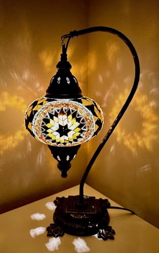 Samarkand - Lights Mosaik - Stehlampe L Tischlampe orientalsiche türkische marokkanische Mosaiklampe Gold - Stern