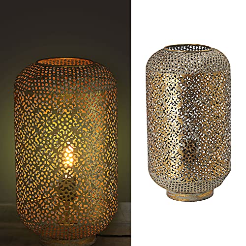 Cepewa Bodenlampe Mandala | Eisen H45cm gold/weiß | Leuchte orientalisch Stehlampe (1 x Bodenlampe 45cm)