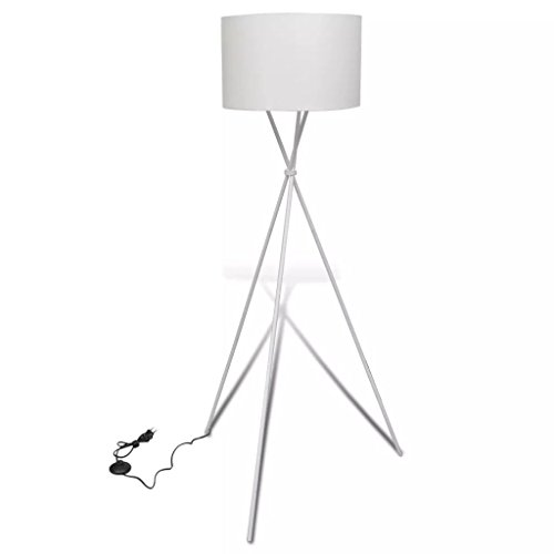 Leuchtwunder Moderne Dreibein Design Stehlampe Stehleuchte Weiß | Wohnzimmer-Lampe Schlafzimmer | Standleuchte Lampenschirm | E27