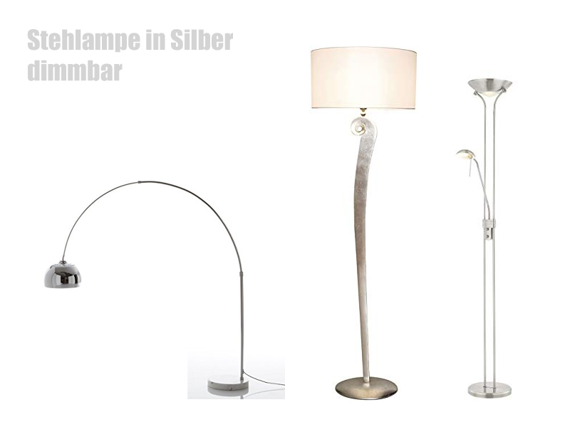 Stehlampe dimmbar silber