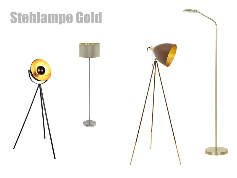 Stehlampe Gold