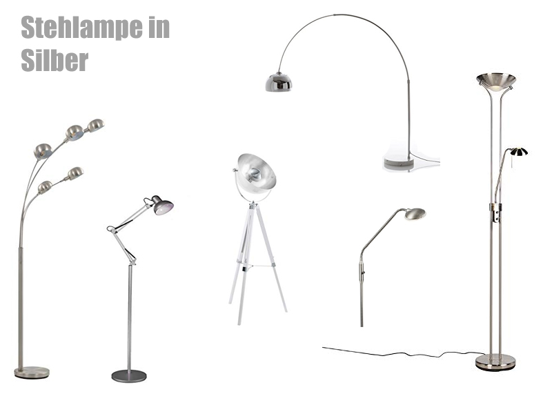 Stehlampe in Silber